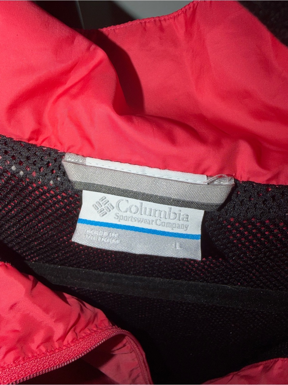 Columbia Women’s Coral Pink Lightweight Hooded Windbreaker Jacket Size Large - Picture 3 of 4